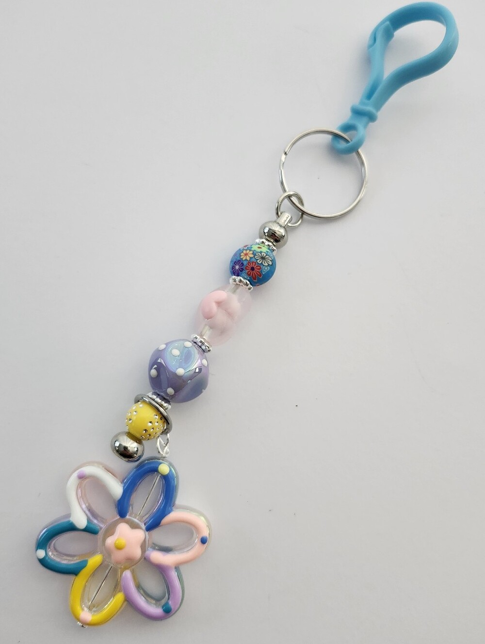 Flower Packpack Zipper Charm Handcrafted